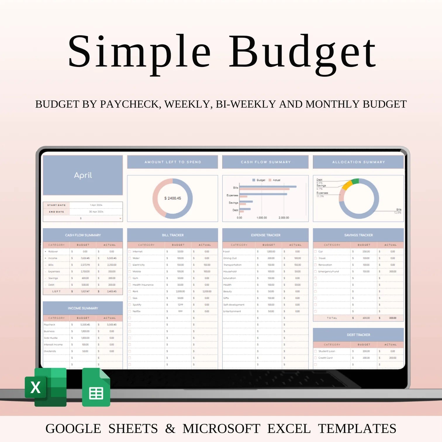 Ultimate Budget Planner (Excel & Google Sheets)